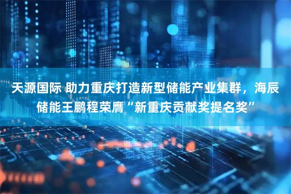 天源国际 助力重庆打造新型储能产业集群，海辰储能王鹏程荣膺“新重庆贡献奖提名奖”